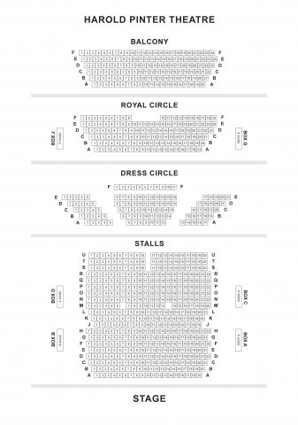 Harold Pinter Theatre seat plan